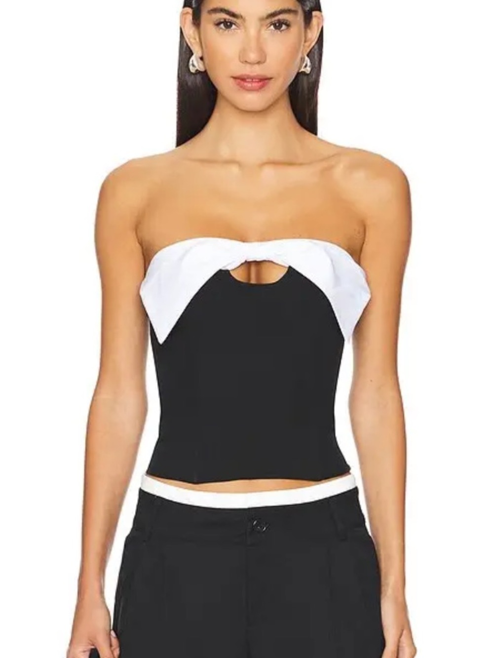 All the Ways Mila Strapless Tube Top in Black and White